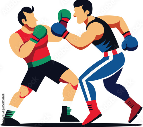 men boxer boxing vector illustration graphic design