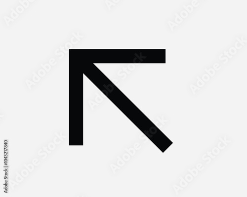 Northwest North West Pointer Pointing Arrowhead Arrow Navigation Path Location Aim Here There Up Left SVG Sign Icon Shape Outline Black White Vector