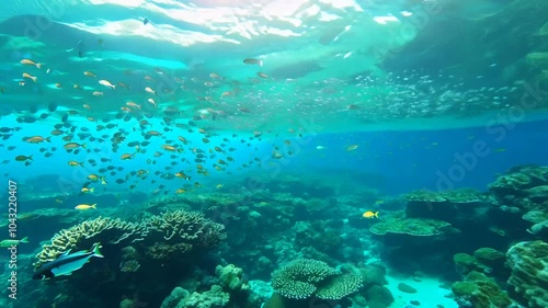 Wallpaper Mural Underwater view of a coral reef with colorful fish swimming. Torontodigital.ca