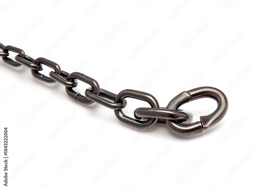 Obraz premium Isolated stainless steel chain.