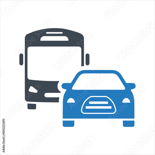 Commuter icon. Traffic. Busy road icon