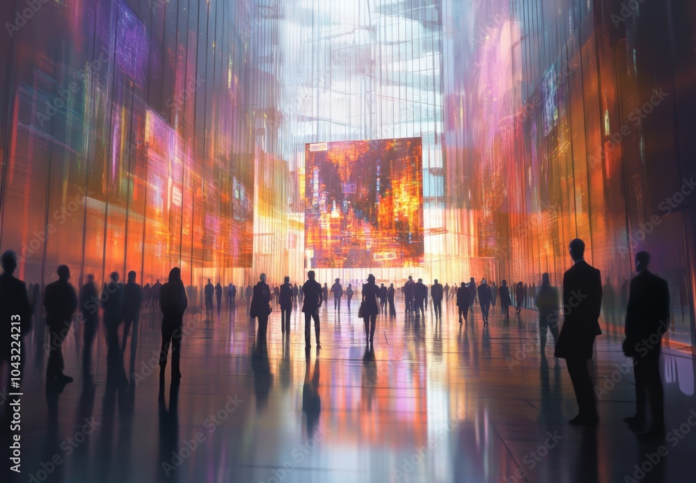 Cityscape with Silhouettes.