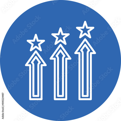 Level Up line circle icon