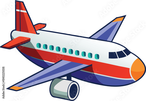 commercial airplane flight vector illustration graphic design 