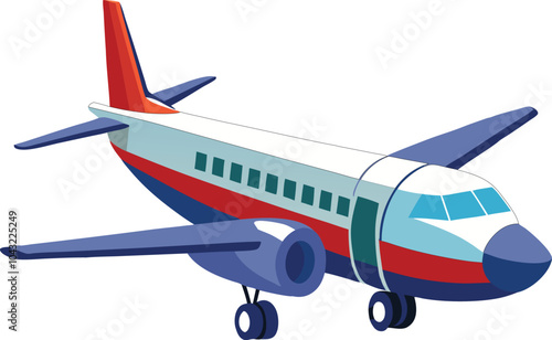commercial airplane flight vector illustration graphic design 