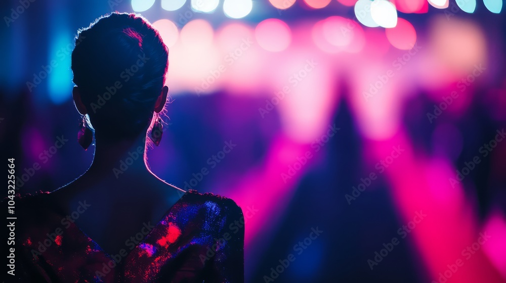 Silhouette of Elegance at a Vibrant Concert Silhouette of Elegance at a Vibrant Concert