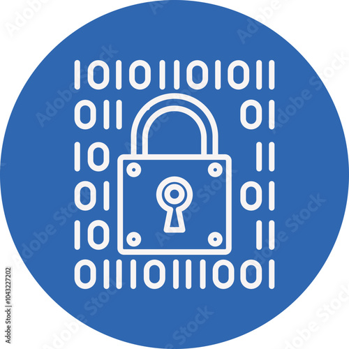 Encryption line circle icon