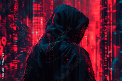 hacker ciber on dark background photo