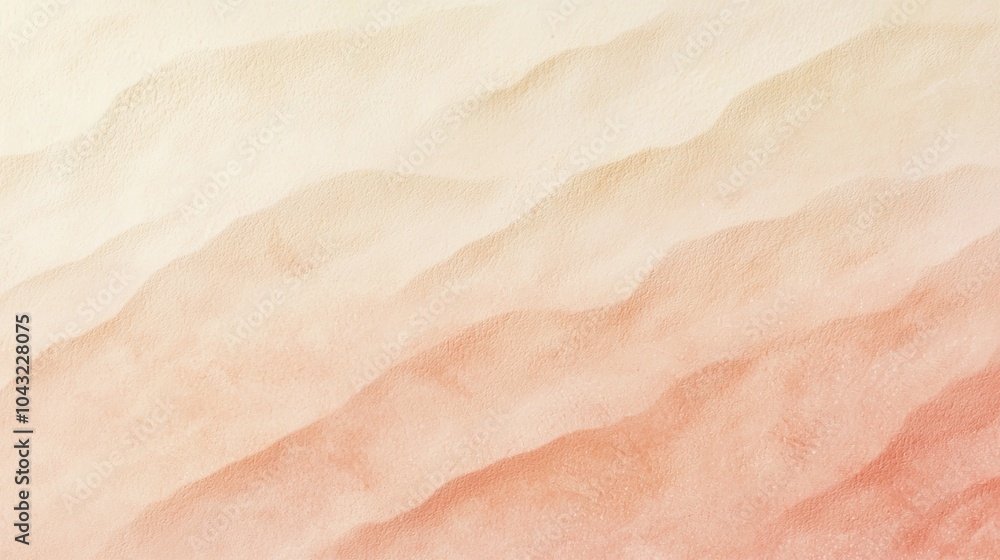 Fototapeta premium Soft peach sand waves create a calm abstract background for your design. Gradient texture in light orange to yellow evokes serenity. Ideal for summer projects with natural beauty and empty space