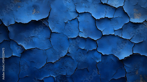 Blue Cracked Wall Background