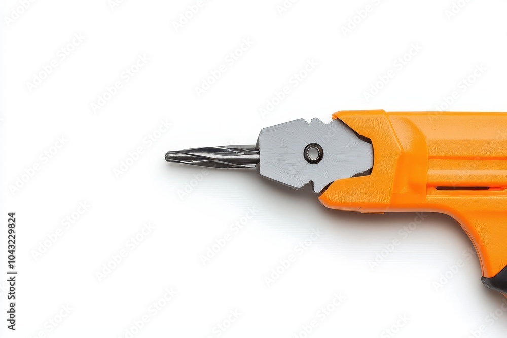 Fototapeta premium Orange industrial tool on white background for various applications.