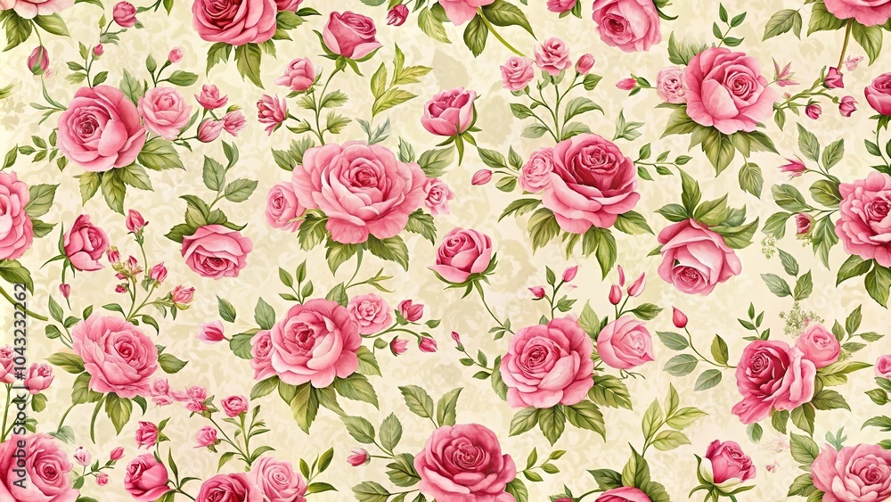repeating pink floral pattern with roses on a light background for wallpapers and fabrics repeating pink floral pattern with roses on a light background for wallpapers and fabrics