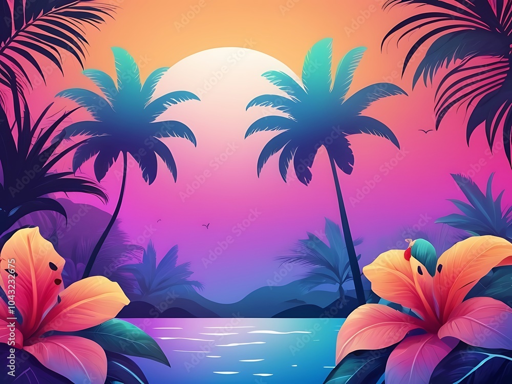 Gradient tropical background Gradient tropical background
