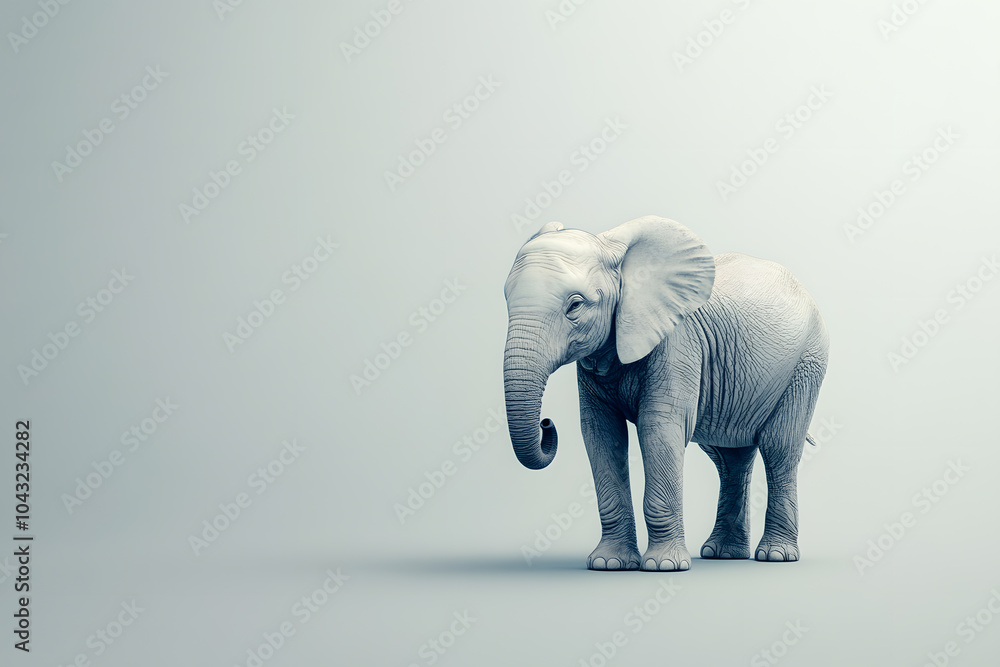 Obraz premium Elephant isolated on white background