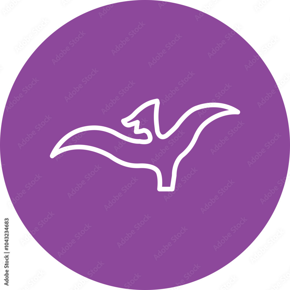 Fototapeta premium Pterodactyl line circle icon