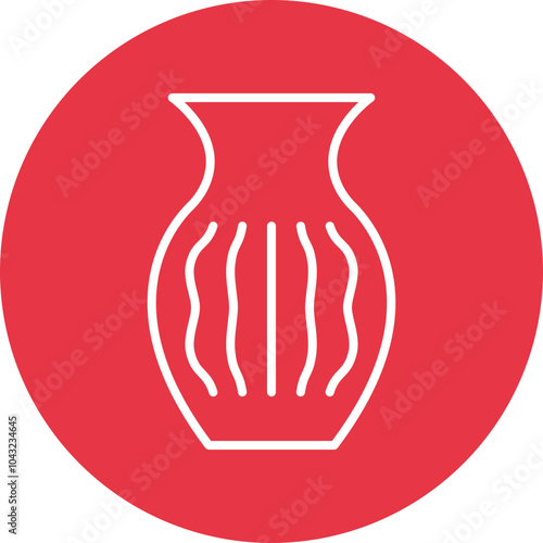 Vase line circle icon