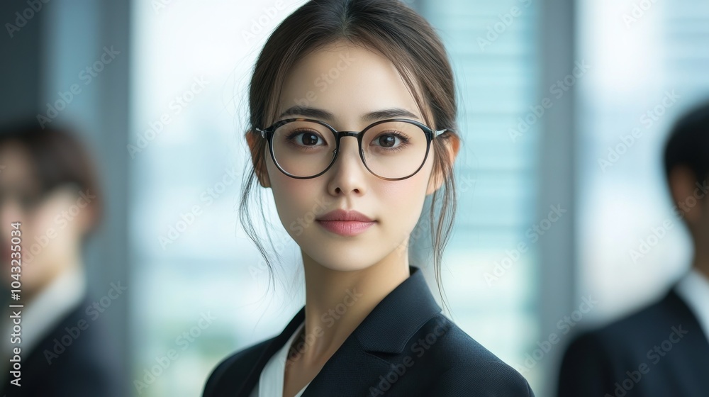 企業ブランディングのためのモダンなオフィス環境で働くプロフェッショナルなビジネスウーマン 企業ブランディングのためのモダンなオフィス環境で働くプロフェッショナルなビジネスウーマン