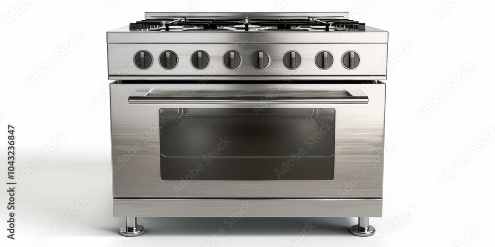Obraz premium Stainless Steel Gas Stove and Oven - Modern Kitchen Appliance