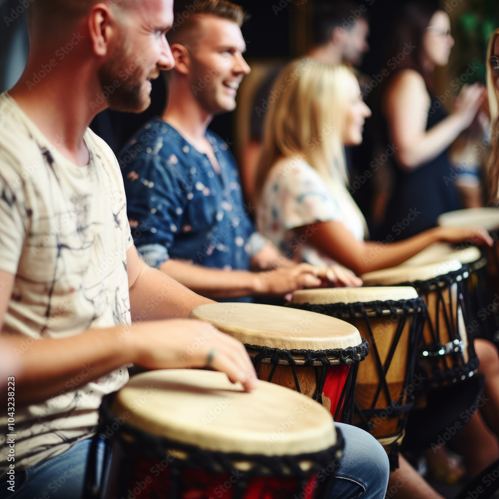 Obraz premium Capturing the Lively Energy and Passion of a Drum Course