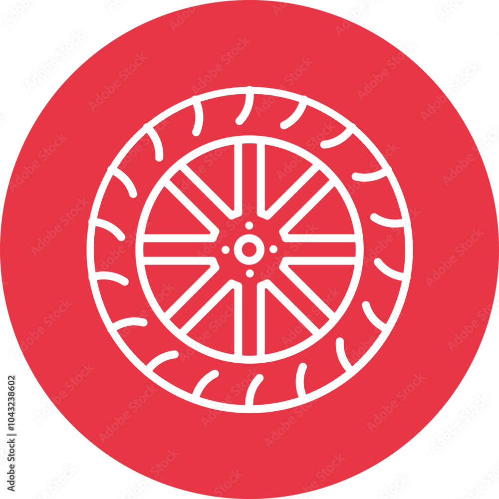 Obraz premium Wheel line circle icon