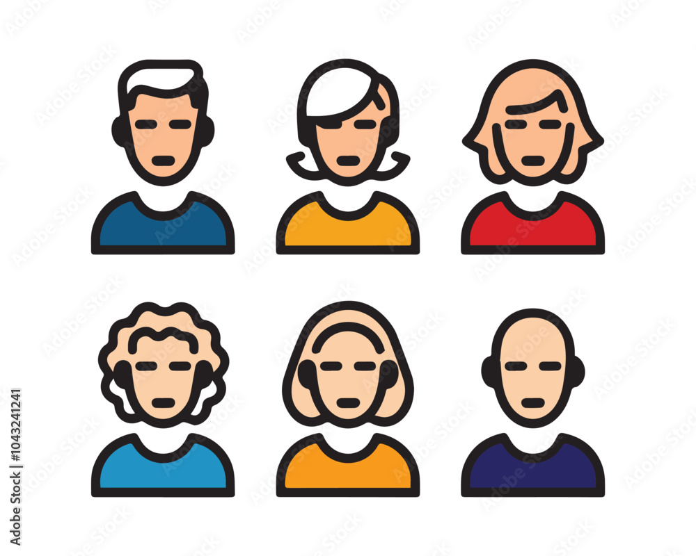 A group of people with different colored A group of people with different colored