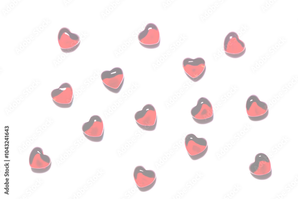 Red hearts on a white background. Isolated on white. Background for a postcard Red hearts on a white background. Isolated on white. Background for a postcard