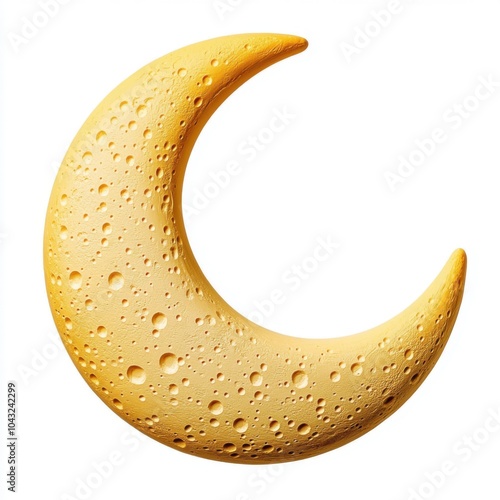 Cheese moon illustration, textured, yellow, whimsical design, perfect for playful themes and clay art.  photo