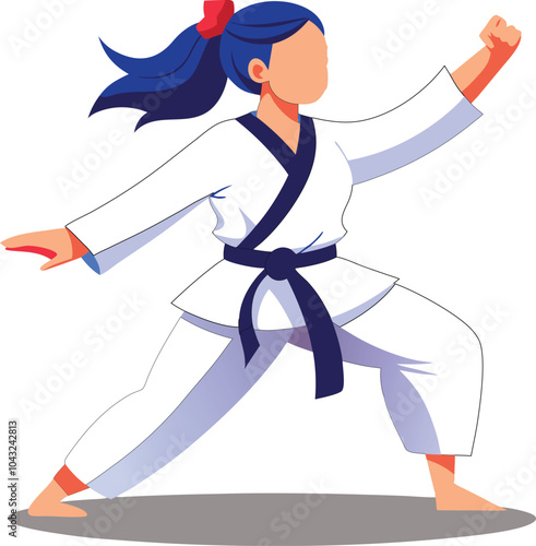 woman judo training vector illustration graphic design
