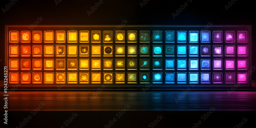 Fototapeta premium Colorful Grid of Unique Symbols and Icons