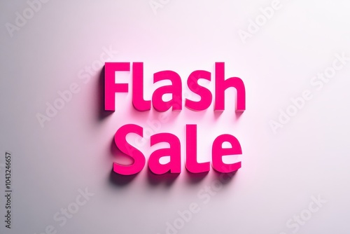 Minimalist Flash Sale Ad: A sleek, minimalist ad with just the words "Flash Sale" in neon pink, set against a plain white background. 