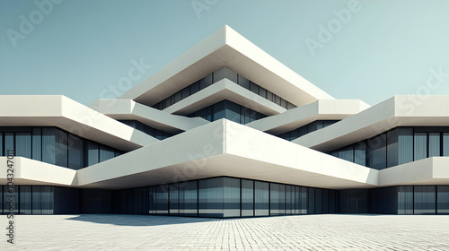 Modern Architecture Building 3D Illustration