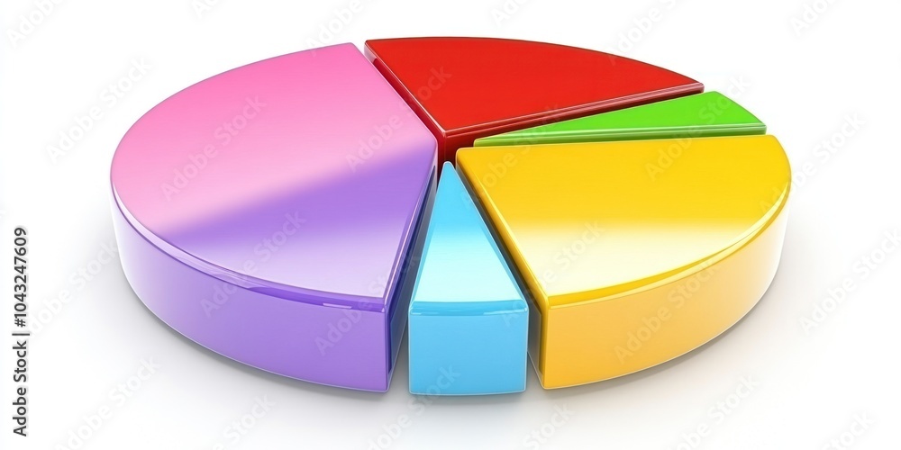 Fototapeta premium A colorful pie chart representing data distribution in segments.