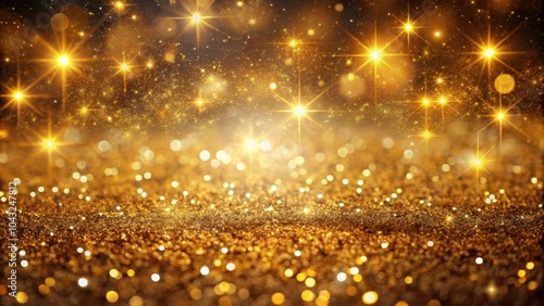 Luxurious Glitter Background with Gold Stardust Lights for Elegant Design Projects