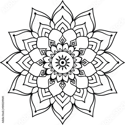 Outline Mandala for Coloring Book Page Oriental Mandala vector