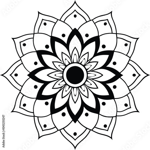 Outline Mandala for Coloring Book Page Oriental Mandala vector