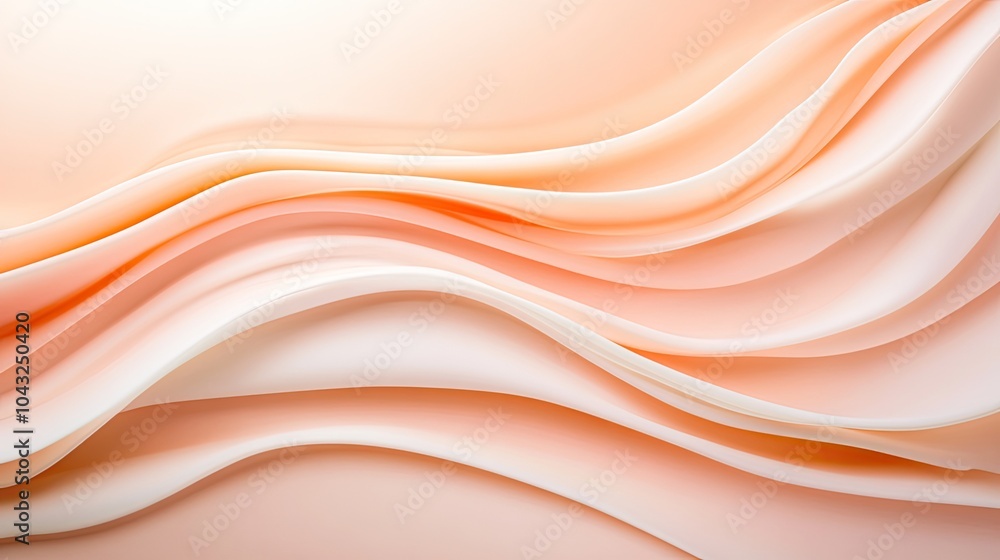 Obraz premium A soft, flowing composition of cream and peach-toned fabric, creating a serene and elegant visual effect.