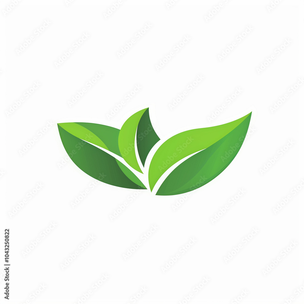 A stylized representation of green leaves capturing the essence of nature and sustainability in a simple design for environmental themes A stylized representation of green leaves capturing the essence of nature and sustainability in a simple design for environmental themes