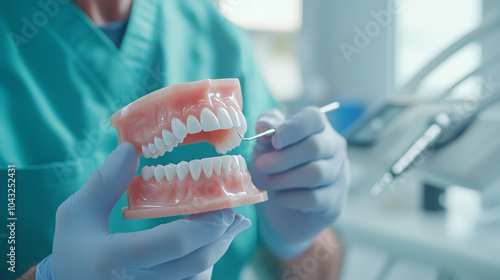 Dental Consultation with Patient in Modern Clinic