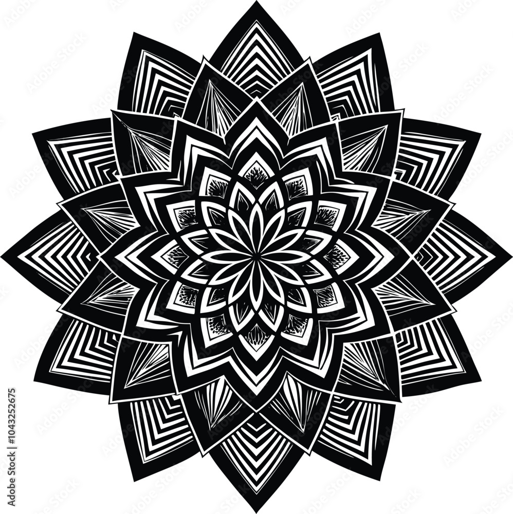 Fototapeta premium Mandala simple vector with Blossom Mandala Shape outline illustration