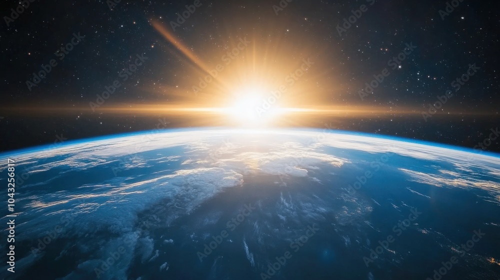 A serene image of a blue sunrise as seen from space, highlighting the Earth's curvature with a tranquil palette of blues and golds. A serene image of a blue sunrise as seen from space, highlighting the Earth's curvature with a tranquil palette of blues and golds.