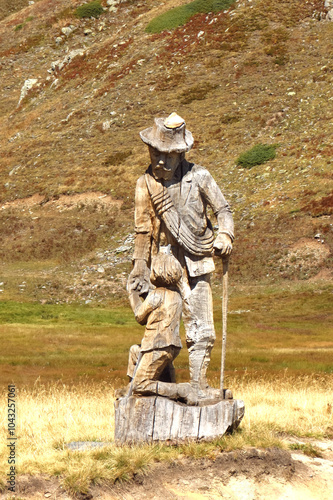 A wooden sculpture Mont Fallère