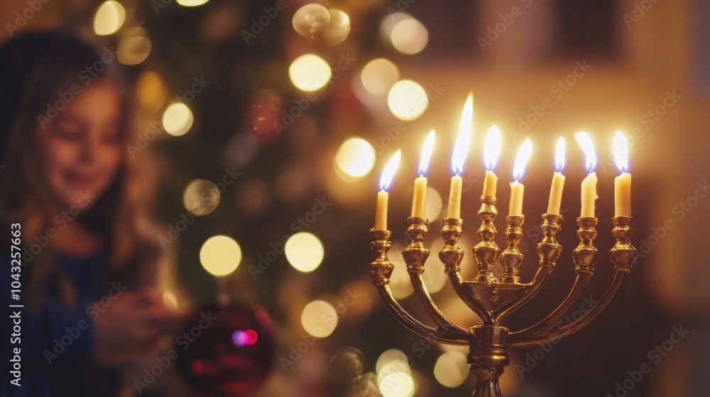 Celebrating the festival of lights a joyful holiday scene Celebrating the festival of lights a joyful holiday scene