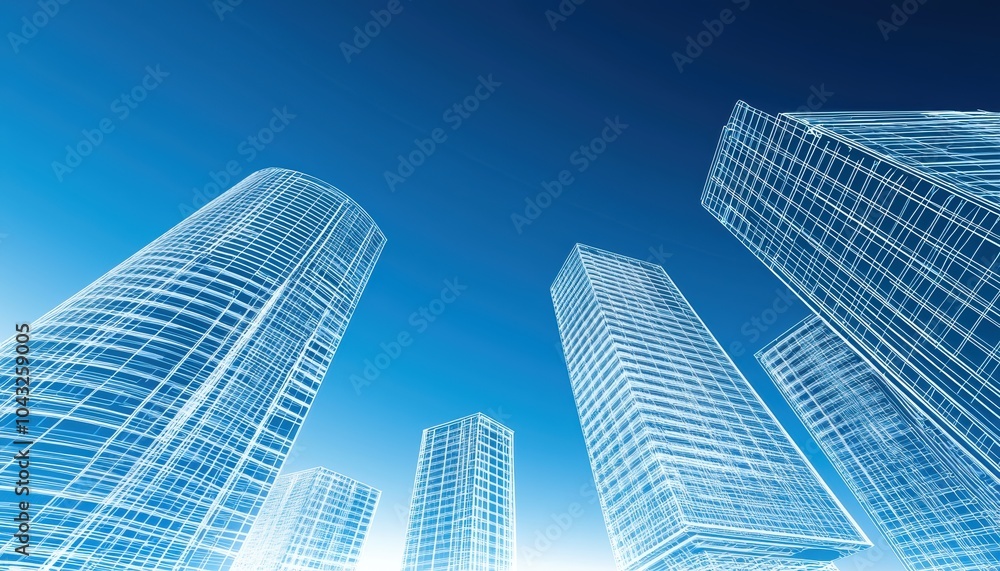 Glowing blue circuit-like schematic design, illustrating the intersection of technology and architecture in futuristic structural planning Glowing blue circuit-like schematic design, illustrating the intersection of technology and architecture in futuristic structural planning