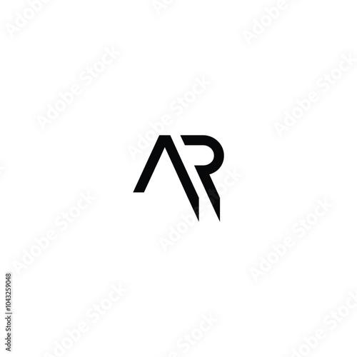 AR monogram logo design letter text name symbol monochrome logotype alphabet character simple logo