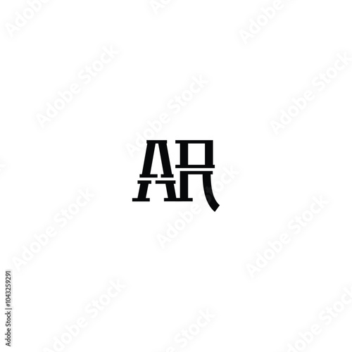 AR monogram logo design letter text name symbol monochrome logotype alphabet character simple logo