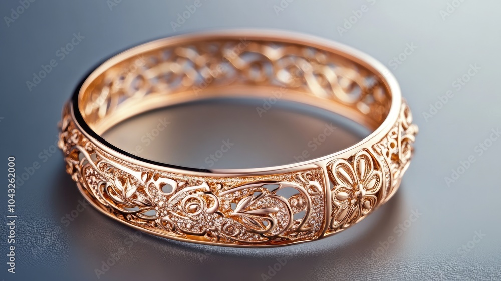 A beautifully crafted gold ring adorned with intricate floral designs, showcasing elegance and artistry. A beautifully crafted gold ring adorned with intricate floral designs, showcasing elegance and artistry.