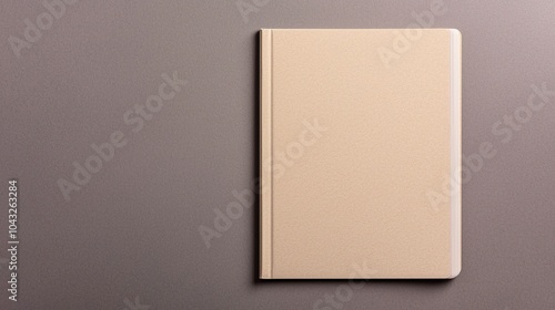 A minimalist brown notebook lies flat on a gray background, emphasizing simplicity and functionality in design.