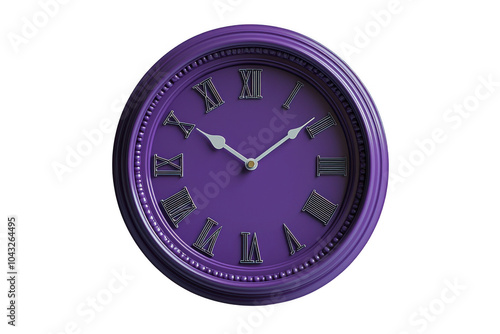 Obraz na płótnie Purple analog clock isolated on transparent background, png file, no background png file w salonie