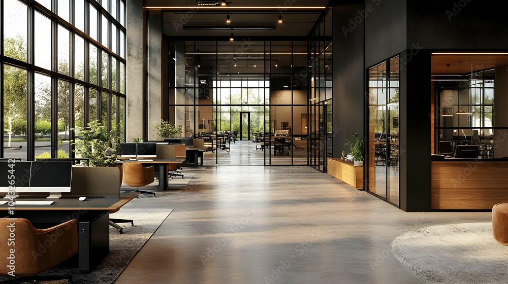 Modern Office Interior Design - 3D Illustration Modern Office Interior Design - 3D Illustration