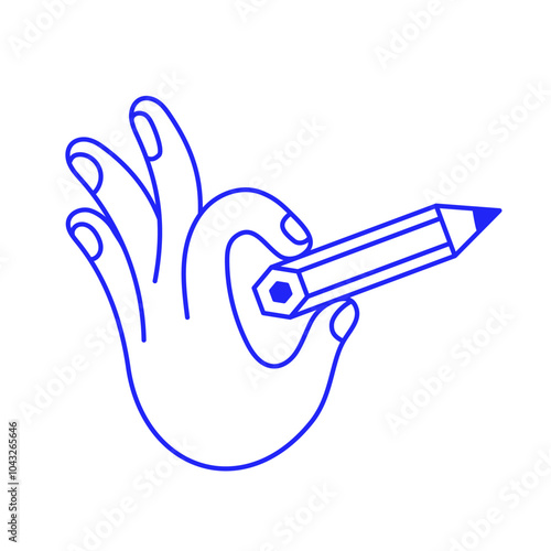 Vector line simple illustrations, hands and gesture in outline style, sticker gesture, print and poster design
